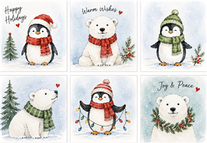 Holiday Postcards in Watercolor 